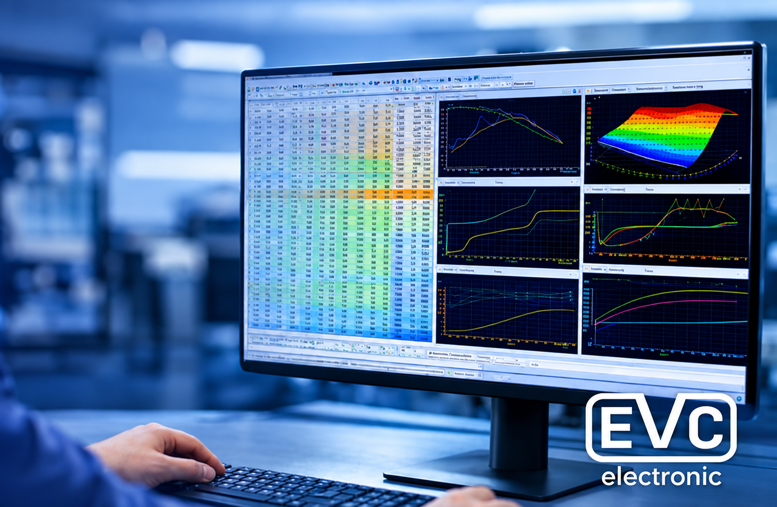 Monitor con tablas, curvas y mapas de calibración electrónica EVC