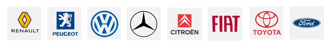 Renault, Peugeot, Volkswagen, Mercedes-Benz, Citroën, Fiat, Toyota y Ford