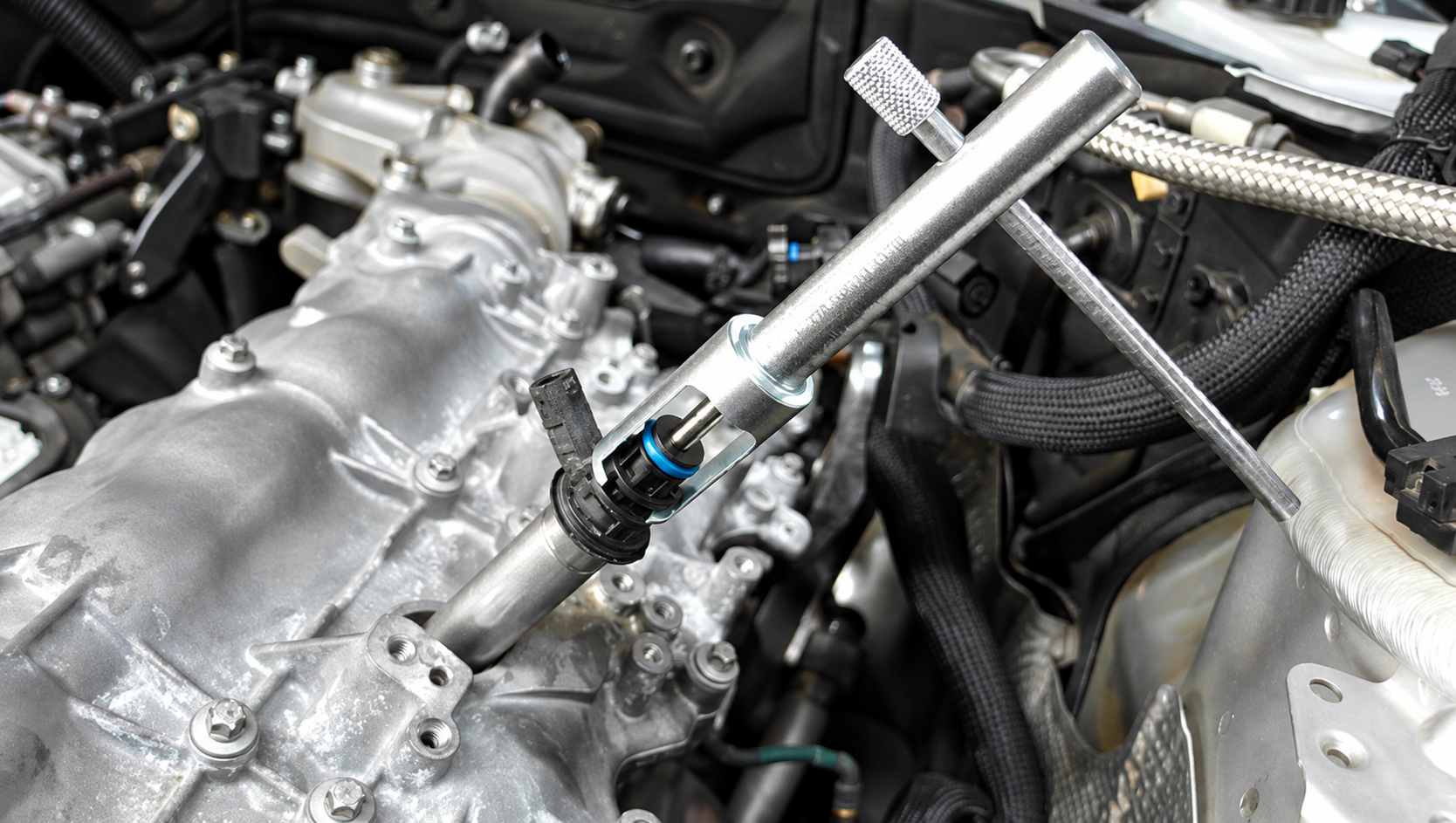 Herramienta de extracción de un inyector en el motor
